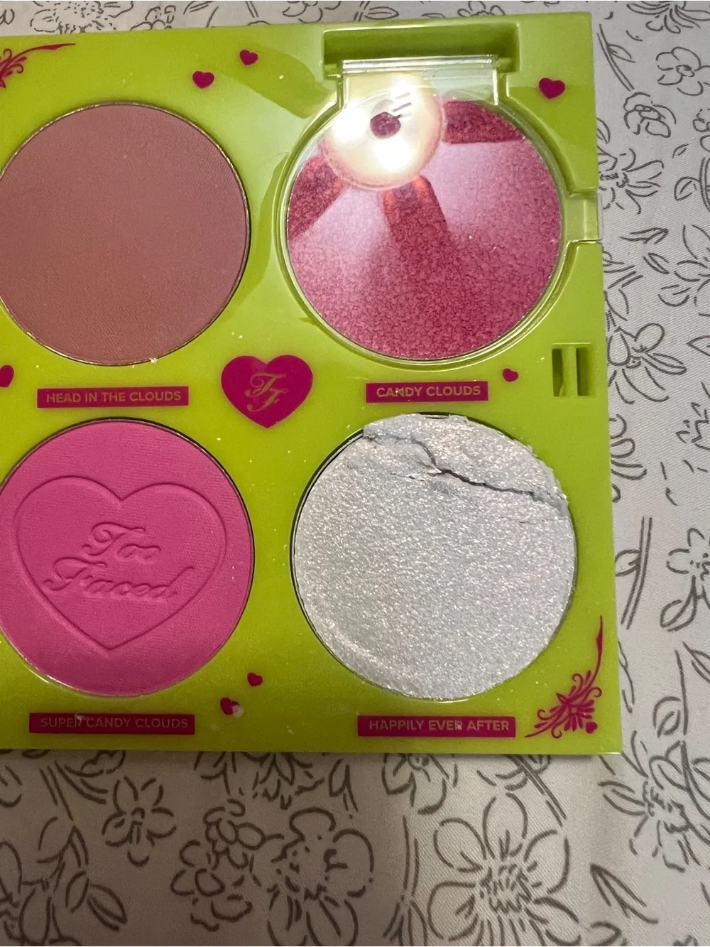 Too Faced Pink and Lime Fairytale Crush Eyeshadow Palette - read description!